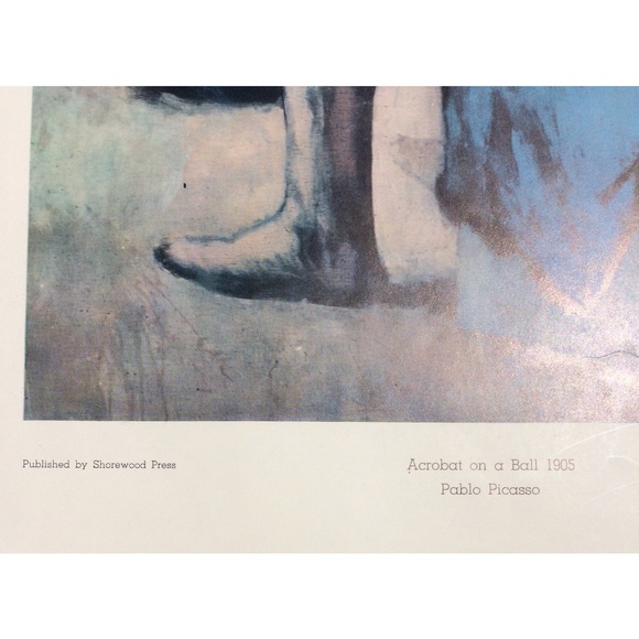 🦋 art print Pablo Picasso Acrobat on a Ball 1905 Shorewood Press AS IS - Picture 3 of 4